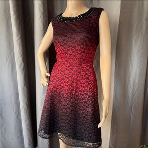 SD Collection Black and Red Sleeveless Cocktail Dress